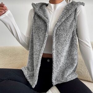 SHEIN Gray Sherpa Vest